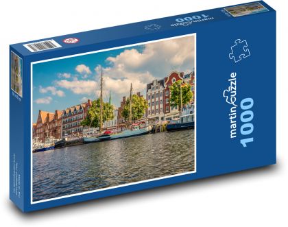 Přístav - Lübeck - Puzzle 1000 dílků, rozměr 60x46 cm