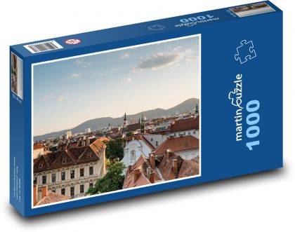 Panorama zabytkowego miasta Graz - Austria - Puzzle 1000 elementów, rozmiar 60x46 cm