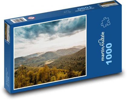 Horské panorama s lesy - puzzle 1000 dílků