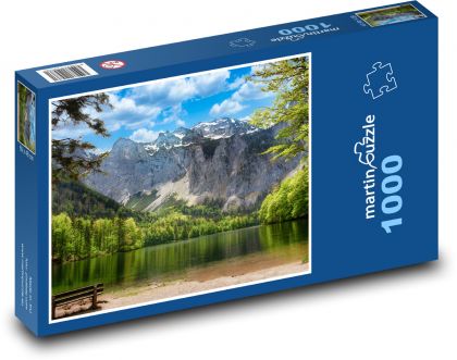 Jezero, hory, příroda - Puzzle 1000 dílků, rozměr 60x46 cm