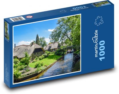 Holandsko - Giethoorn - Puzzle 1000 dílků, rozměr 60x46 cm