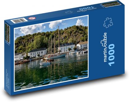 Prístav, lode - Puzzle 1000 dielikov, rozmer 60x46 cm
