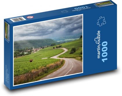 Winding road between vineyards - Puzzle 1000 pieces, size 60x46 cm 