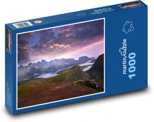Horská krajina při západu slunce, Norsko Puzzle 1000 - 60x46 cm