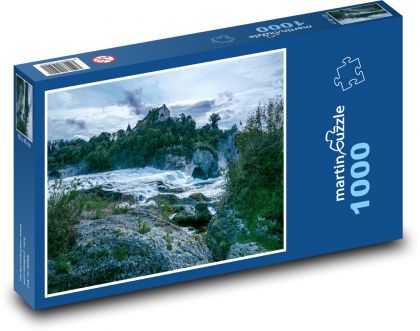 River, rock, city - Puzzle 1000 pieces, size 60x46 cm 