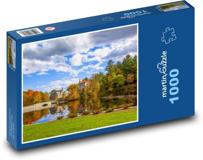 Autumn landscape by the lake - Puzzle 1000 pieces, size 60x46 cm 