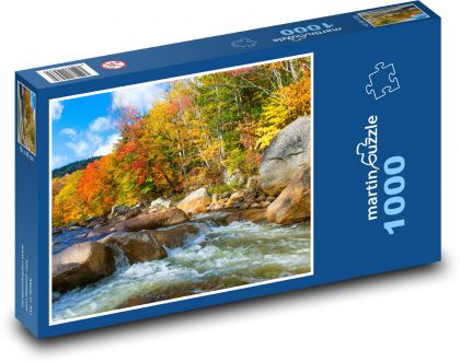 Jeseň, rieka - Puzzle 1000 dielikov, rozmer 60x46 cm