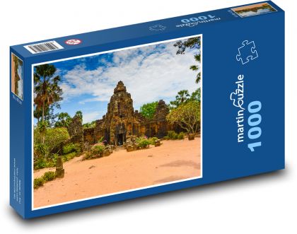 Kambodža - Ta Prohm - Puzzle 1000 dílků, rozměr 60x46 cm