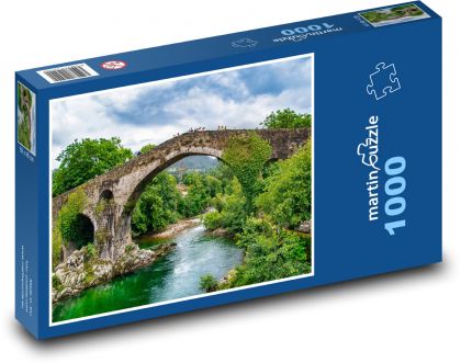 Kamienny most nad rzeką - Puzzle 1000 elementów, rozmiar 60x46 cm