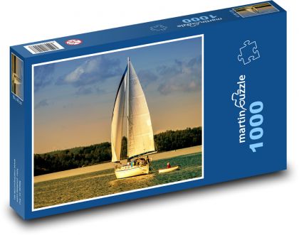 Lake, sailboat - Puzzle 1000 pieces, size 60x46 cm 