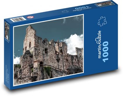 zrúcanina hradu - Puzzle 1000 dielikov, rozmer 60x46 cm