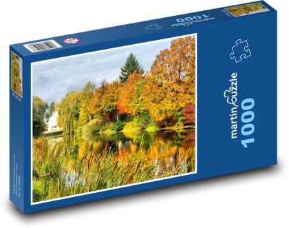 Podzim, jezero - Puzzle 1000 dílků, rozměr 60x46 cm