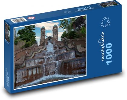 Městská kašna - Puzzle 1000 dílků, rozměr 60x46 cm