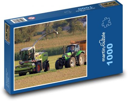 Kombajn, traktor, žně - Puzzle 1000 dílků, rozměr 60x46 cm