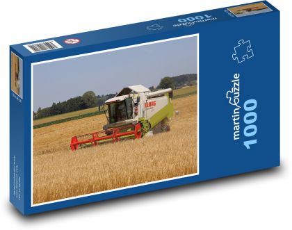 Combine harvester at work in the field - Puzzle 1000 pieces, size 60x46 cm 