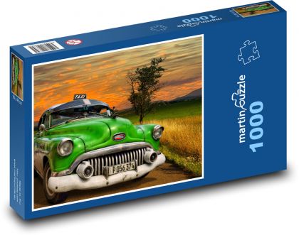 Auto - taxi Kuba - Puzzle 1000 dílků, rozměr 60x46 cm