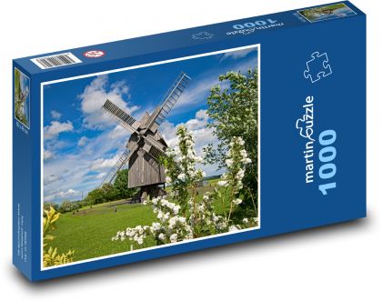 Starý větrný mlýn - Puzzle 1000 dílků, rozměr 60x46 cm
