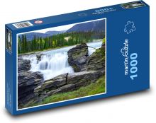 Vodopád, jezero Puzzle 1000 dílků - 60 x 46 cm