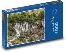 Hory, vodopád Puzzle 1000 dílků - 60 x 46 cm