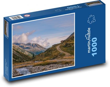 Hory, skaly. cesta - Puzzle 1000 dielikov, rozmer 60x46 cm