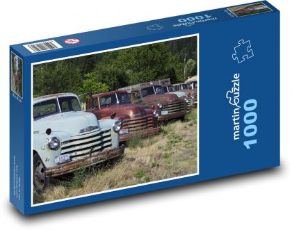 Stará auta - Puzzle 1000 dílků, rozměr 60x46 cm