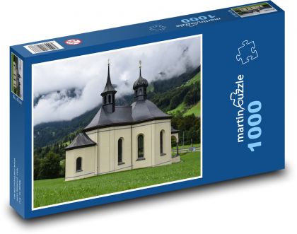 Švýcarsko - kostel - Puzzle 1000 dílků, rozměr 60x46 cm