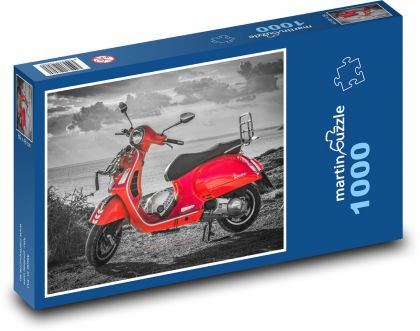 Skútr - Vespa - Puzzle 1000 dílků, rozměr 60x46 cm