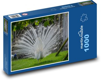 White peacock - Puzzle 1000 pieces, size 60x46 cm 