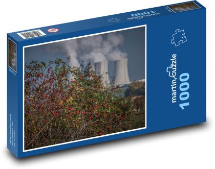 Dzika róża, elektrownia - Puzzle 1000 elementów, rozmiar 60x46 cm