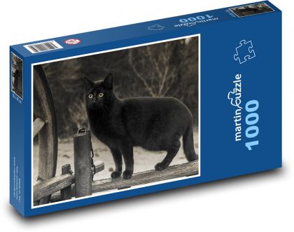 Čierna mačka - Puzzle 1000 dielikov, rozmer 60x46 cm