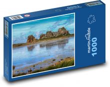 Bretaň - dům ve skalách Puzzle 1000 dílků - 60 x 46 cm