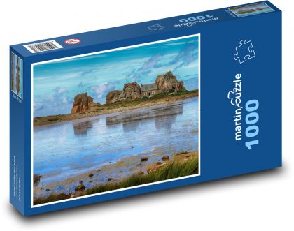 Bretania - dom w skałach - Puzzle 1000 elementów, rozmiar 60x46 cm