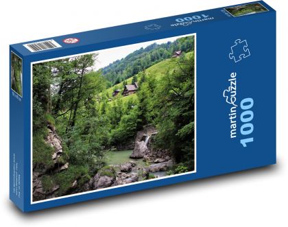 Cottage in the mountains - Puzzle 1000 pieces, size 60x46 cm 