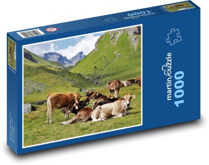 Alpy, zvířata - Puzzle 1000 dílků, rozměr 60x46 cm