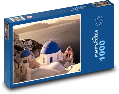 Řecko Santorini - Puzzle 1000 dílků, rozměr 60x46 cm