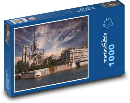 Notre Dame, Paříž  - Puzzle 1000 dílků, rozměr 60x46 cm