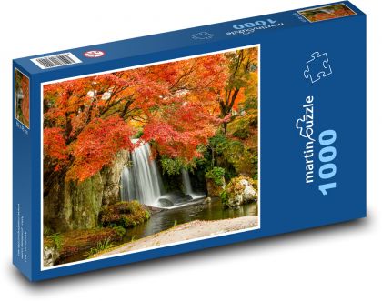 Podzim, příroda, vodopád - Puzzle 1000 dílků, rozměr 60x46 cm