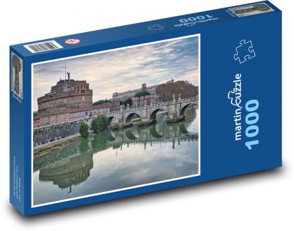 Řím - Itálie, most, řeka - Puzzle 1000 dílků, rozměr 60x46 cm