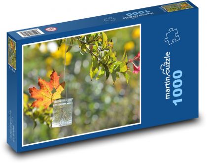 Autumn - glass, leaf - Puzzle 1000 pieces, size 60x46 cm 
