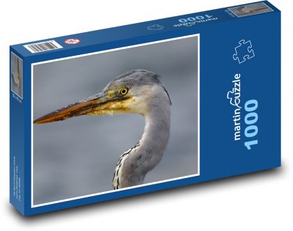 Pták - heron, zobák - Puzzle 1000 dílků, rozměr 60x46 cm