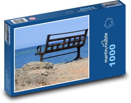 Moře - lavička, relax - Puzzle 1000 dílků, rozměr 60x46 cm