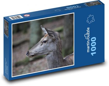 Srnec - les, příroda - Puzzle 1000 dílků, rozměr 60x46 cm