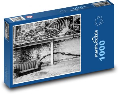 Czarno-biały grafit - Puzzle 1000 elementów, rozmiar 60x46 cm