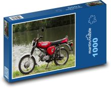 Red motorcycle by the water Puzzle 1000 pieces - 60 x 46 cm