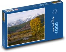 Schneebedeckte Gipfel im Altai-Gebirge Puzzle 1000 Teile - 60 x 46 cm