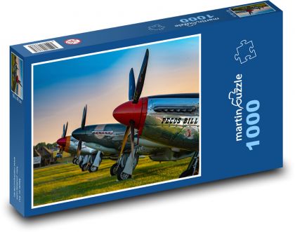 Letadlo - letoun Mustang P51 - Puzzle 1000 dílků, rozměr 60x46 cm