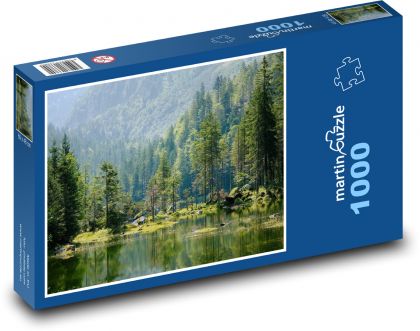 Jazero - stromy, les, voda - Puzzle 1000 dielikov, rozmer 60x46 cm