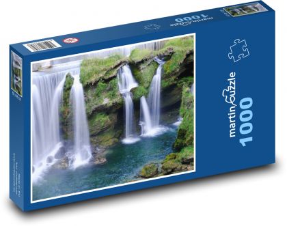 Vodopády - voda, príroda - Puzzle 1000 dielikov, rozmer 60x46 cm