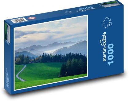 Silnice - podzimní krajina - Puzzle 1000 dílků, rozměr 60x46 cm