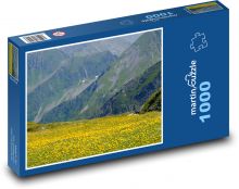 A mountain meadow scene. Puzzle 1000 pieces - 60 x 46 cm